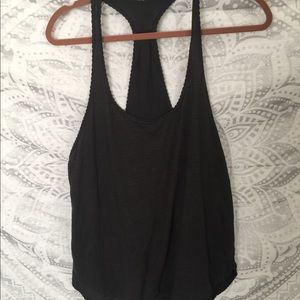 Gold and dark grey stripped lululemon tank top